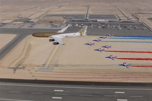 Passage de la Patrouille de France au salon aéronautique de Bahreïn 